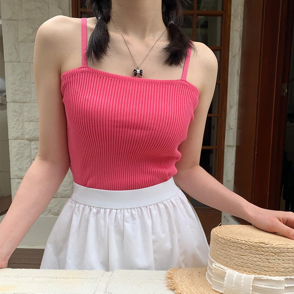 뮤즈 컬러 골지 나시