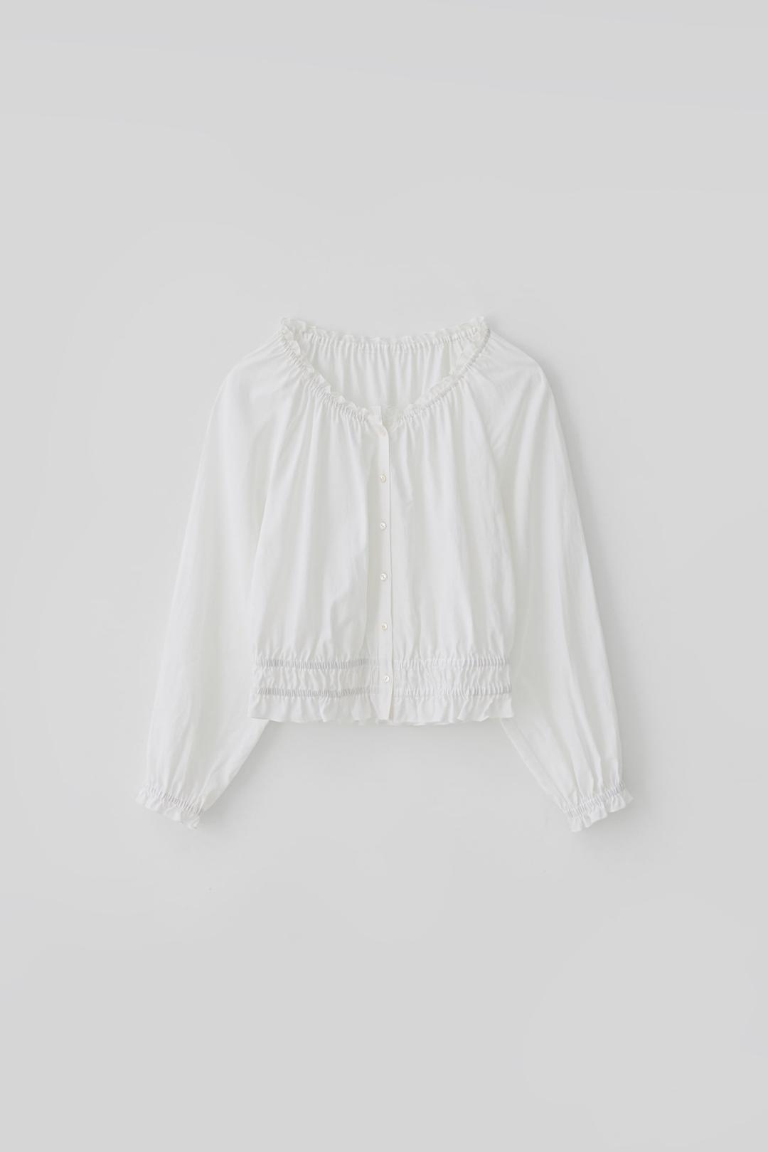 (1st re-stock) T/T Clair smocked blouse (white)