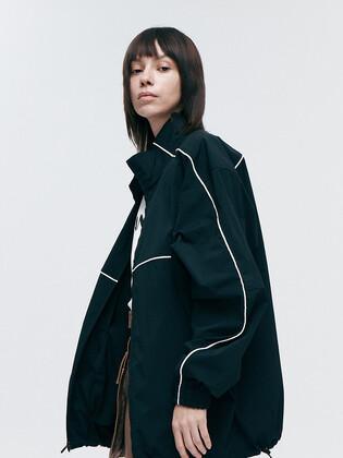 오버핏 나일론 점퍼_블랙