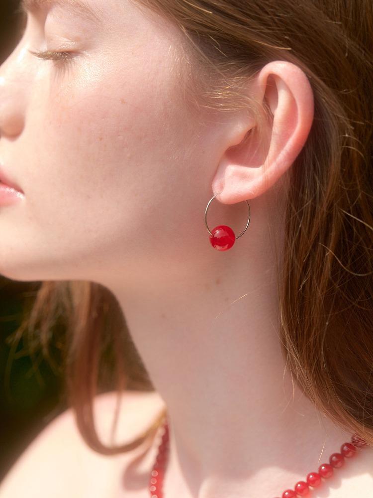 볼드 원석 링귀걸이 (L242MER010)