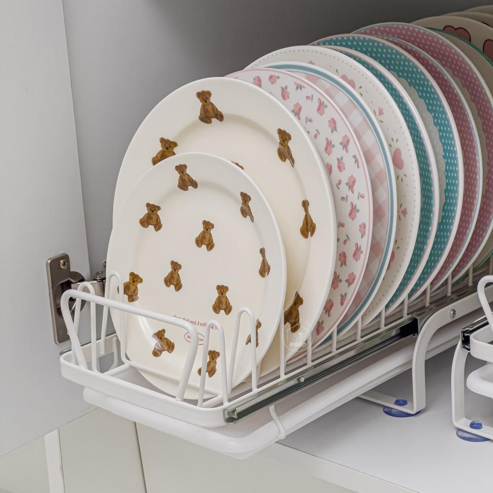 무빙 슬라이딩 접시 정리대 밥공기 형 그릇 거치대 꽂이 키친랙