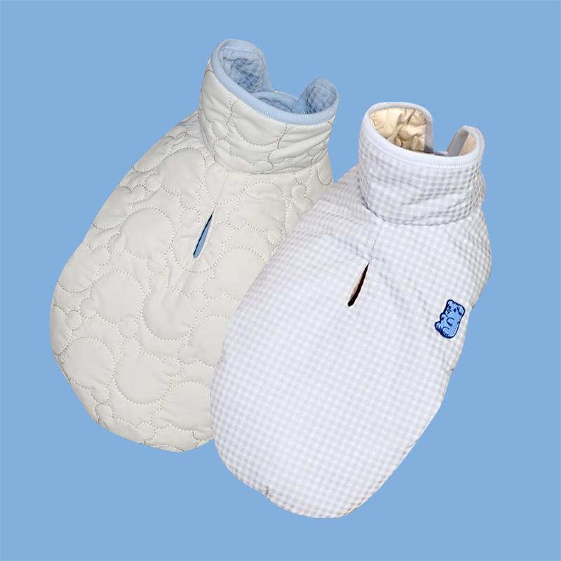 헤이제리 테디 리버시블 패딩 베스트 [블루]