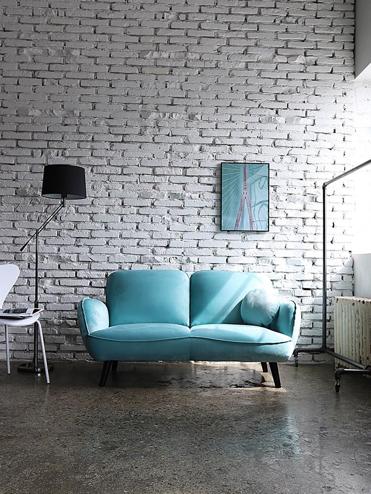 엔젤라 2인용 벨벳 패브릭 미니 원룸 인테리어 카페 다이닝 소파 SL079