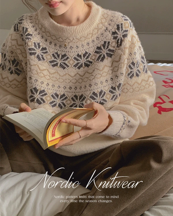 [포근포근]캔들 노르딕 라운드 니트