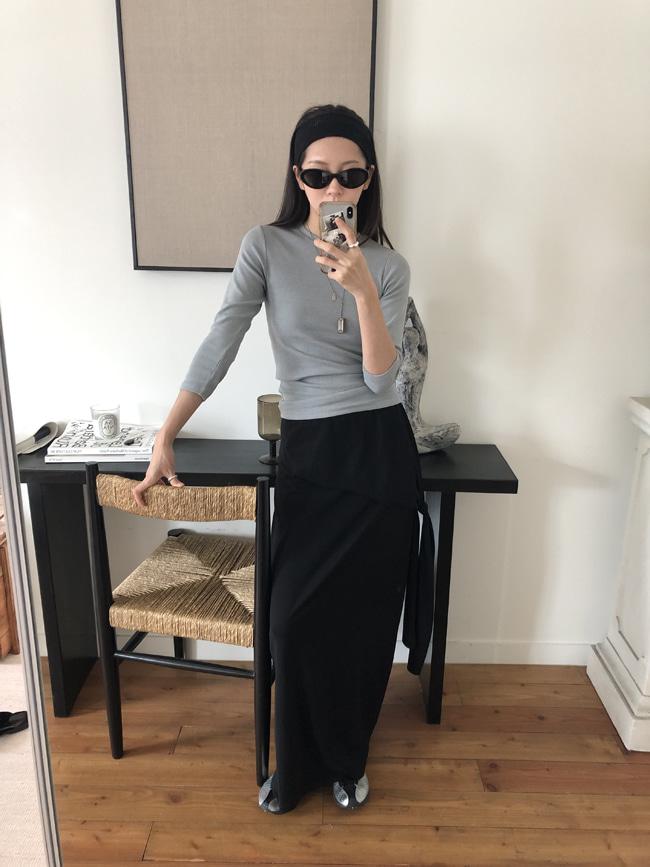 side tie maxi skirt