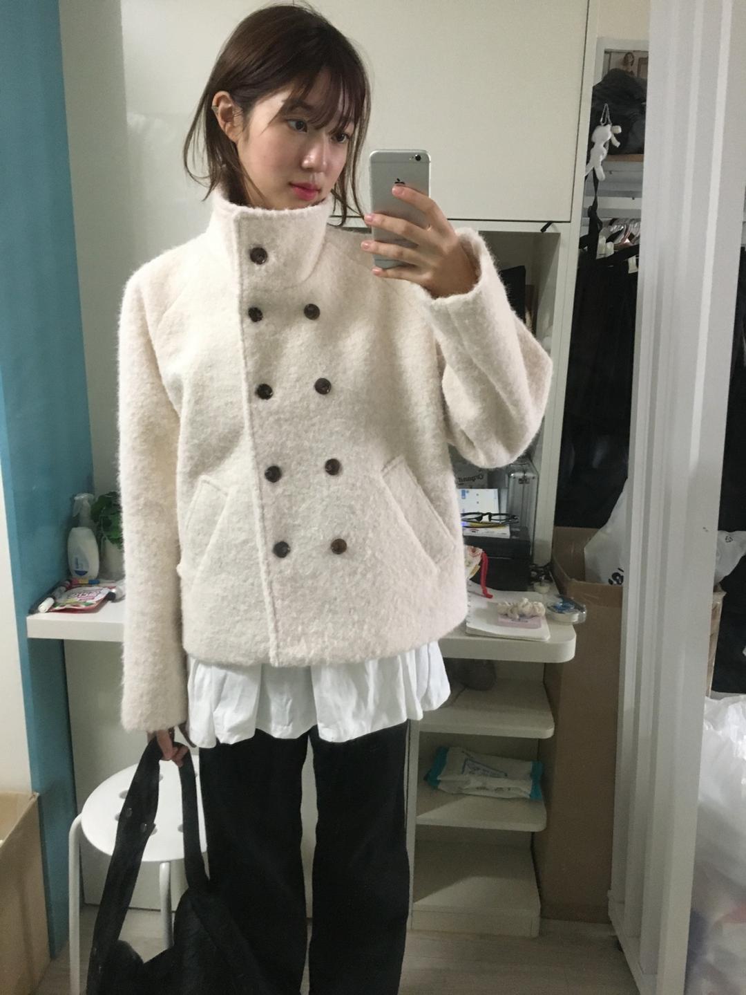 double button half coat