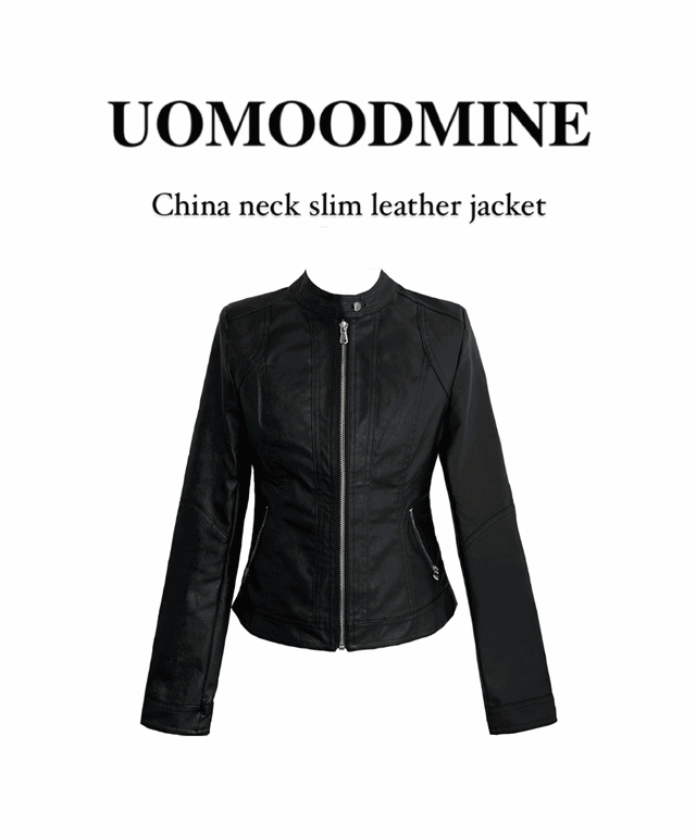 (3size/당일발송) china neck rider jacket / 유니크 슬림핏 차이나넥 노카라 라이더 레더 가죽 자켓 라이더자켓 레더자켓 가죽자켓