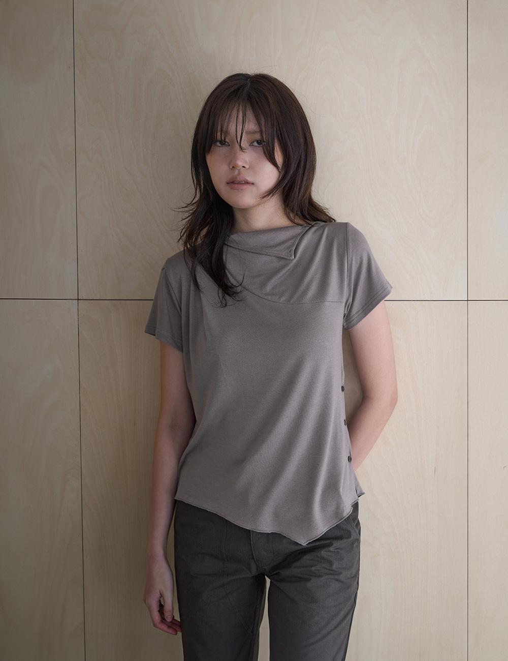 Stitch Drape Jersey in Light Taupe