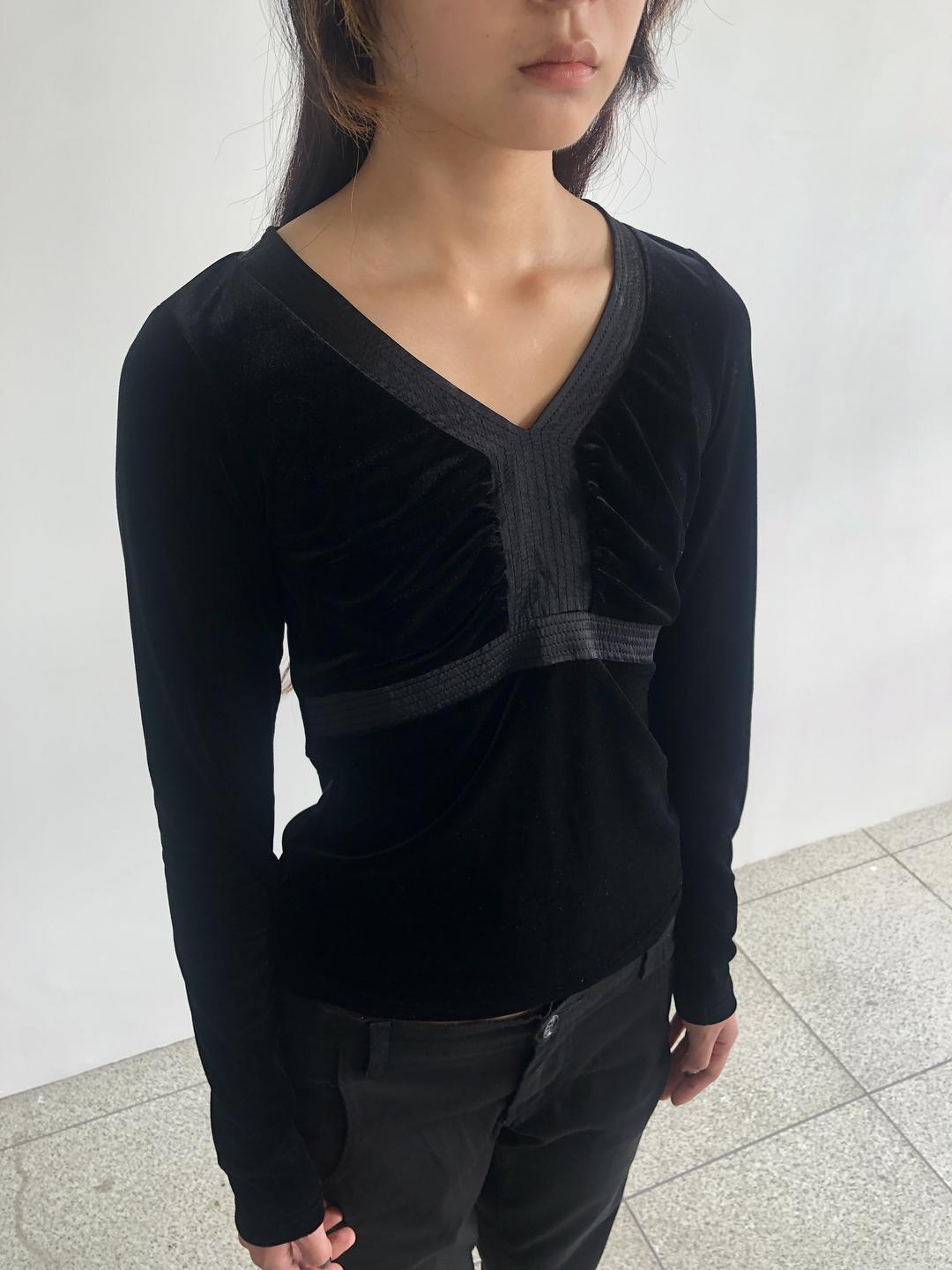 Velvet Silk Long Sleeve Top