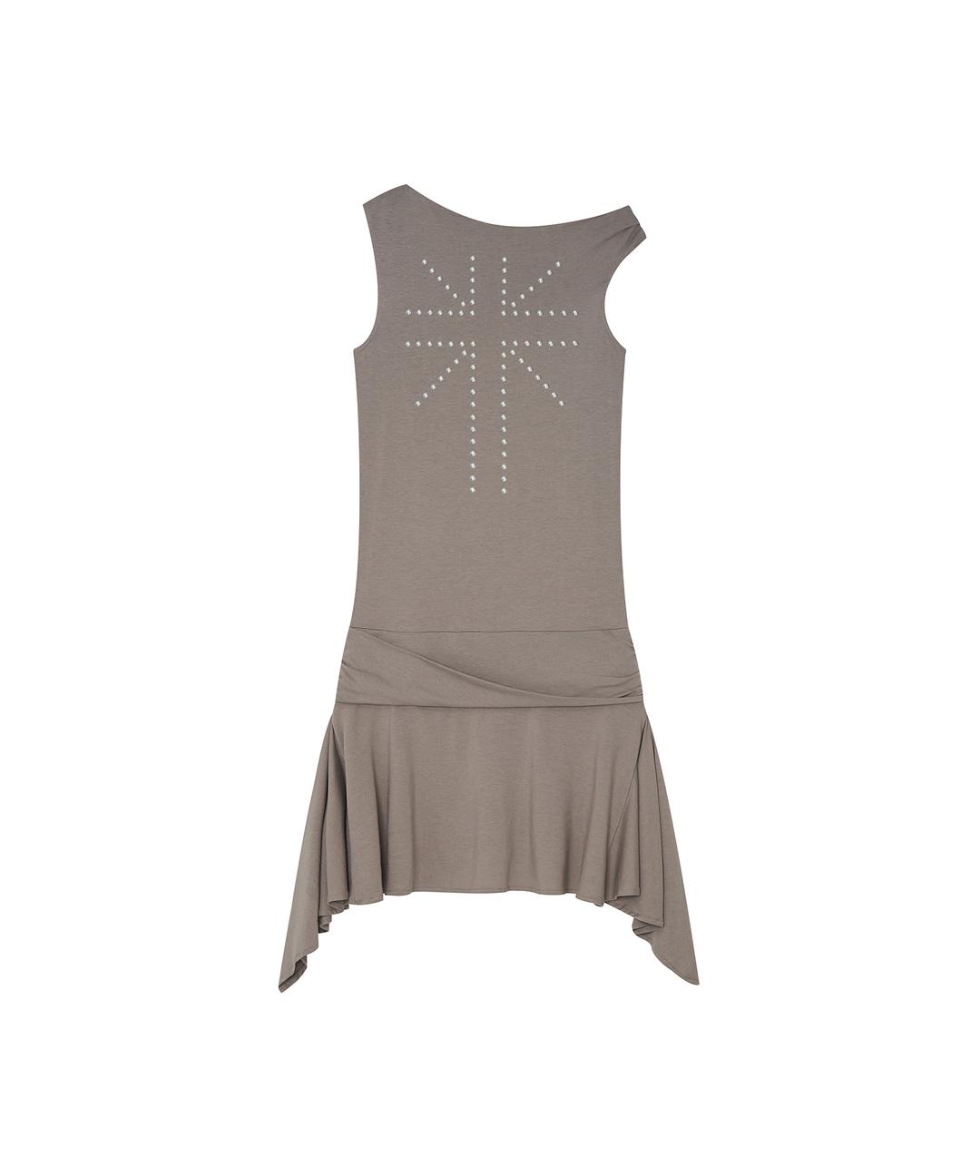 (7/3 Pre-Order) Asymmetric Stud Onepiece Warm Gray