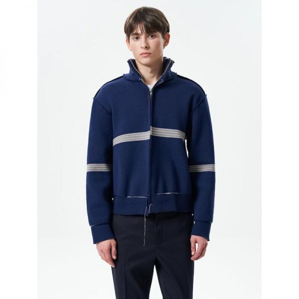 [정품] 카미엘 포트젠스 Camiel Fortgens Rib Zip-Up - Navy 328069