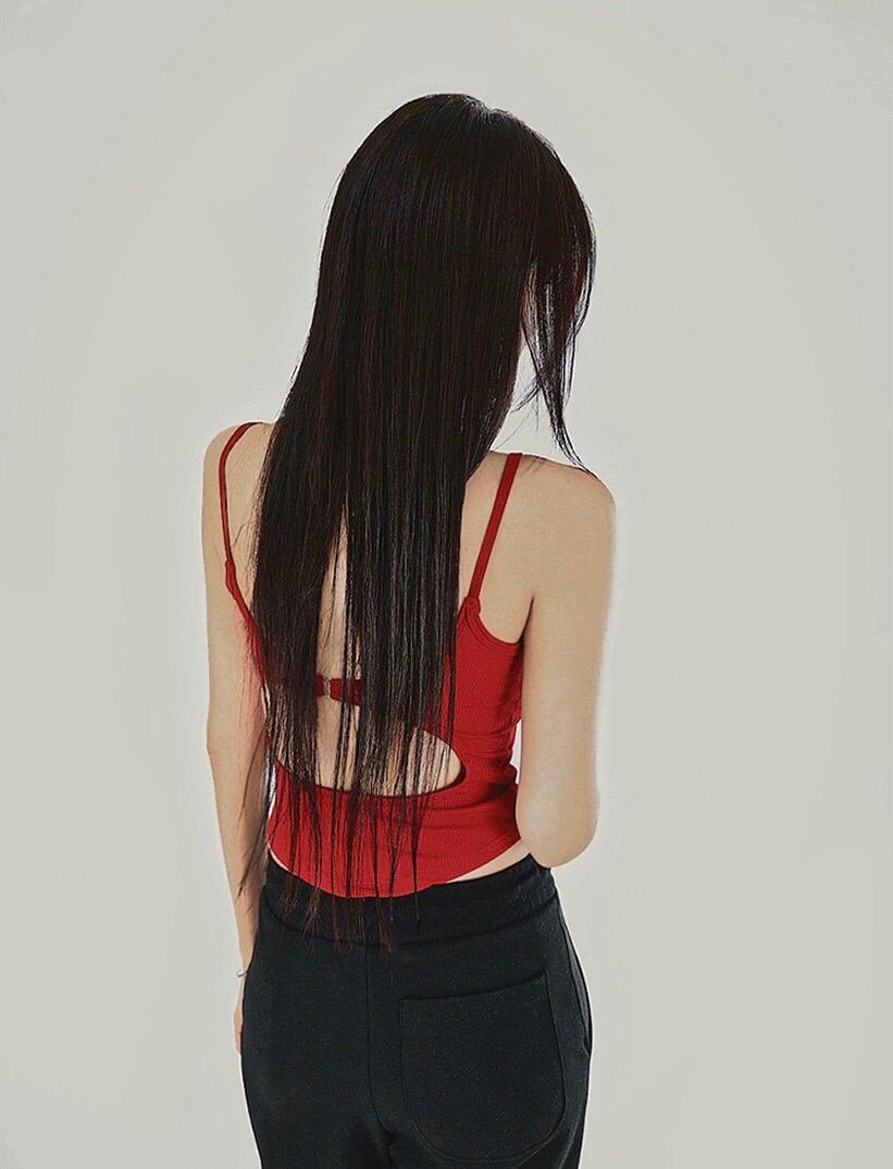 LARA CAP U-NECK BACKLESS CROPPED SLEEVELESS TOP 라라 캡내장 잔골지 유넥 백리스 등파임 크롭나시(3COLORS)