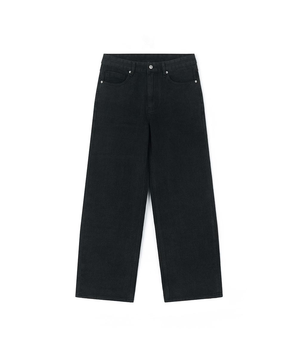 [25F/W] straight cotton pants (black)