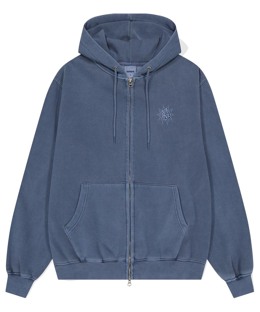 SUN LOGO PIGMENT ZIP UP HOODIE[NAVY]
