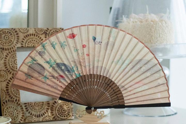 초충도 실크부채 접이식 고급 전통부채