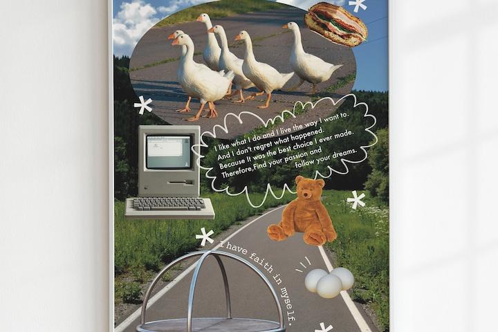 키치 하이틴 y2k 곰돌이 포스터 테디베어 귀여운 일러스트 포스터 Our taste