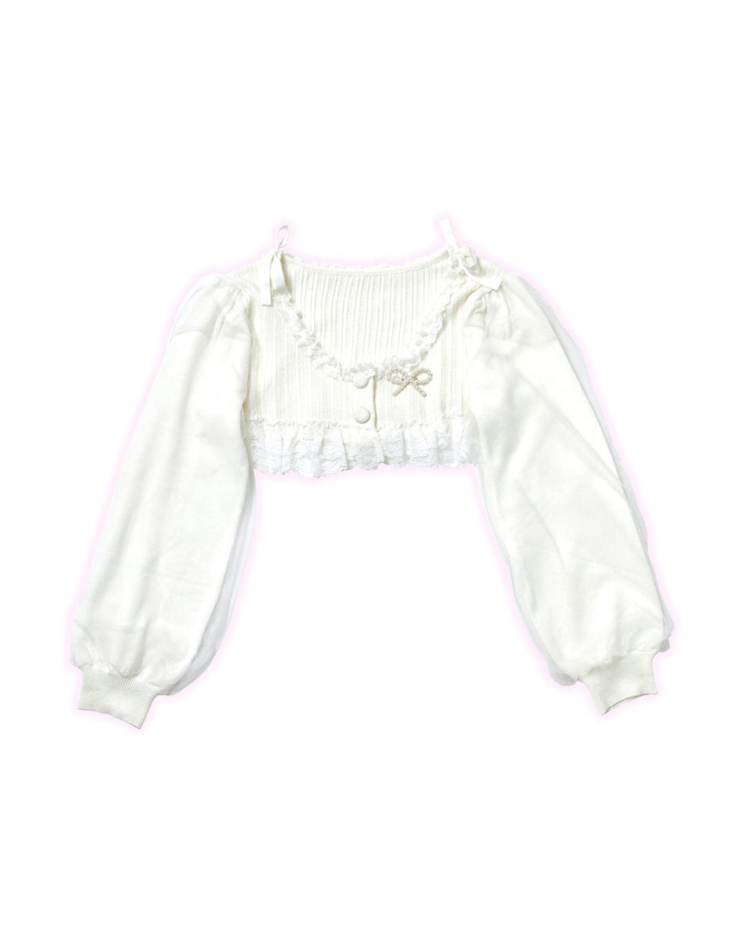 【3月発送】Like sugar candy ニットボレロ - WHITE / M