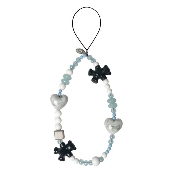 black teddy bear phone strap B1