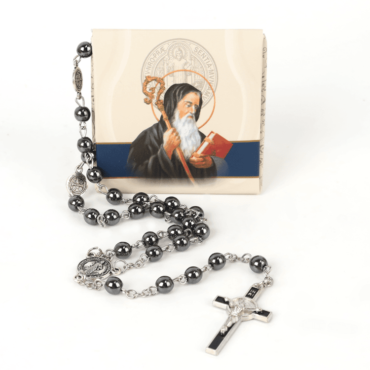 분도패 딥그레이 케이스+5단 묵주 세트(이태리수입) 천주교 성물