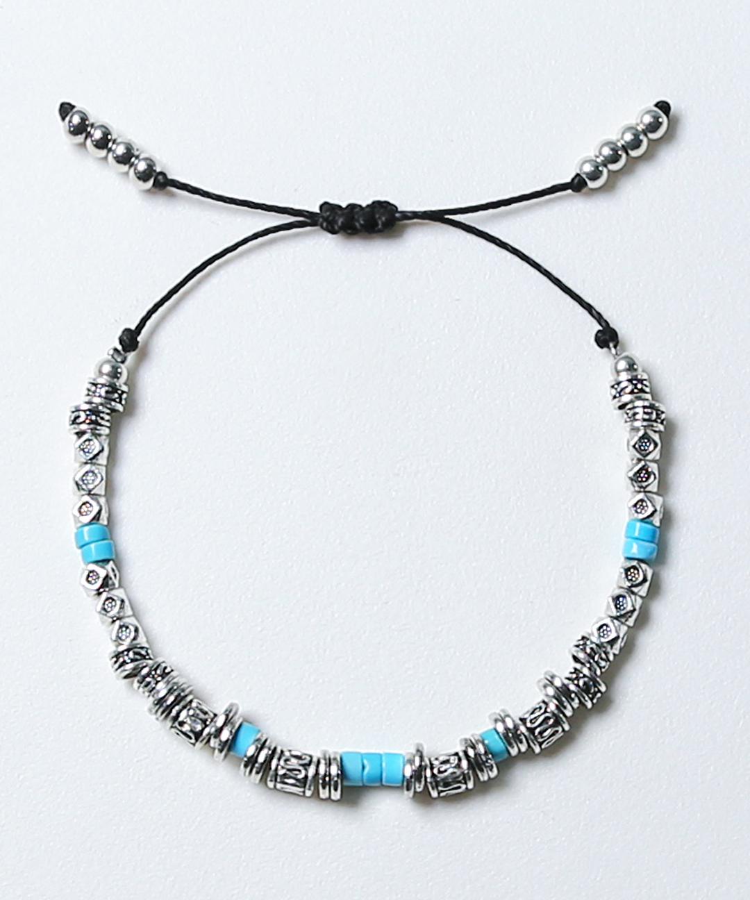 silver & turquoise beads bracelet