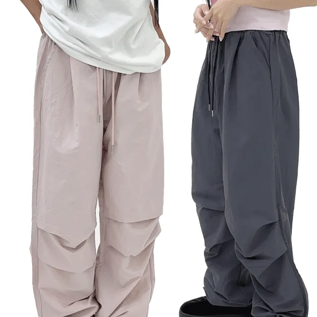[남여공용] 파라슈트 나일론 와이드 조거 팬츠