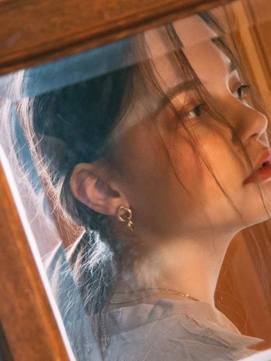 [특가~10.9]butter ring chain drop earring ver.1