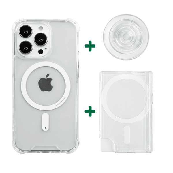 (2in1) 맥세이프 투명 탱크 케이스 + 투명 카드포켓 + 톡