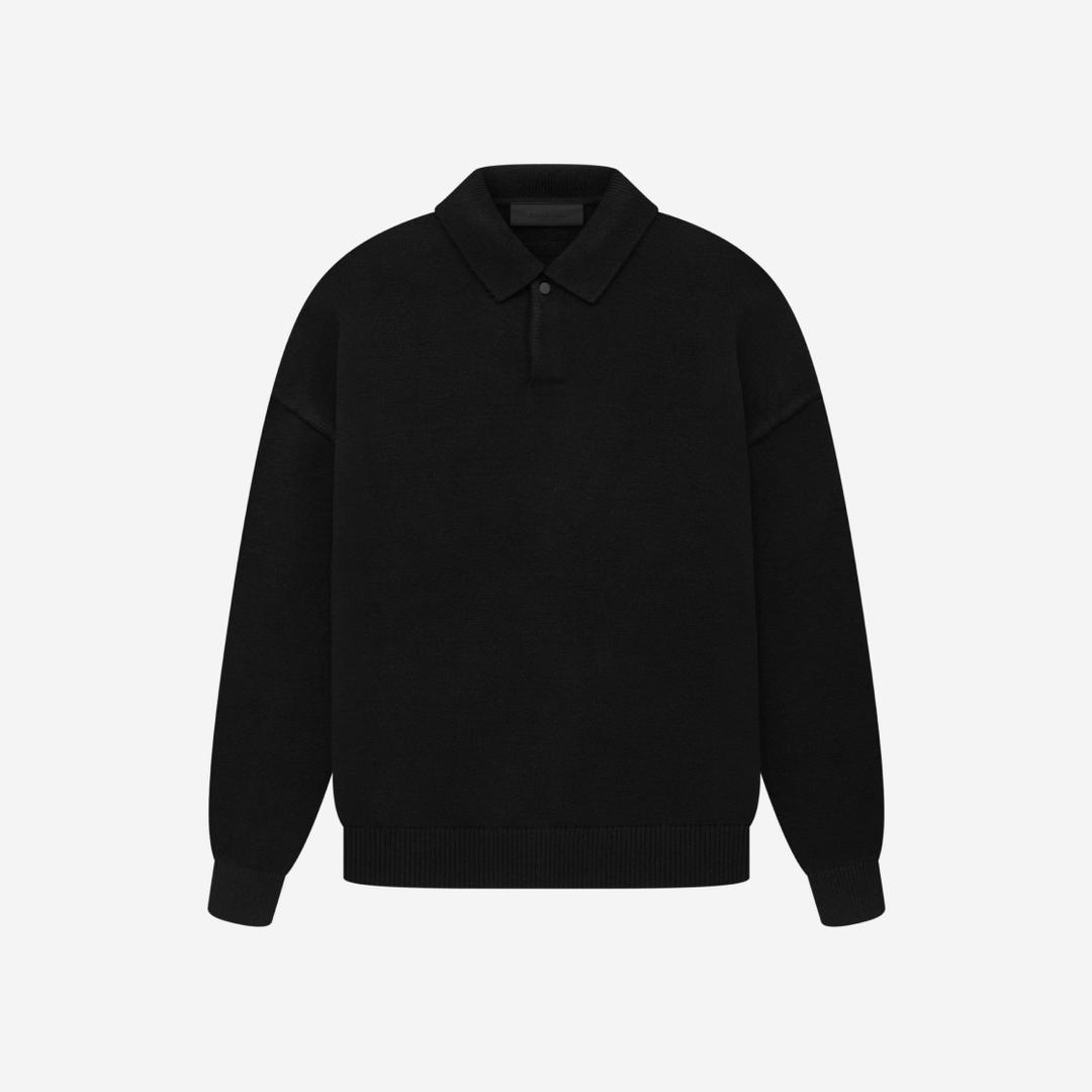 Essentials The Black Collection Knit Polo Black - 23SS