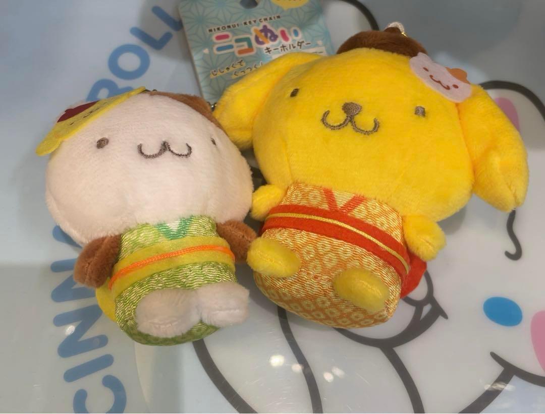 和風　ポムポムプリン、マフィン　ニコぬいキーホルダー　マスコット　サンリオ