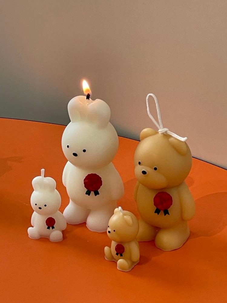 [Stand version] 카네이션 곰 토끼 캔들 어버이날 선물