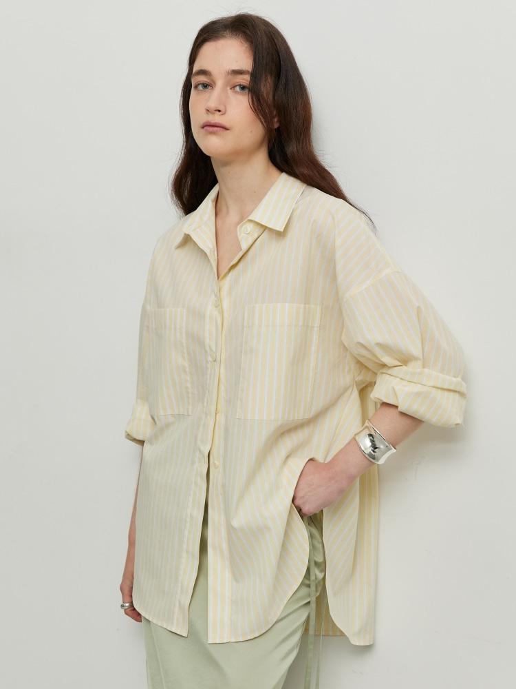 (3차) OVERFIT STRIPE SHIRT - YELLOW