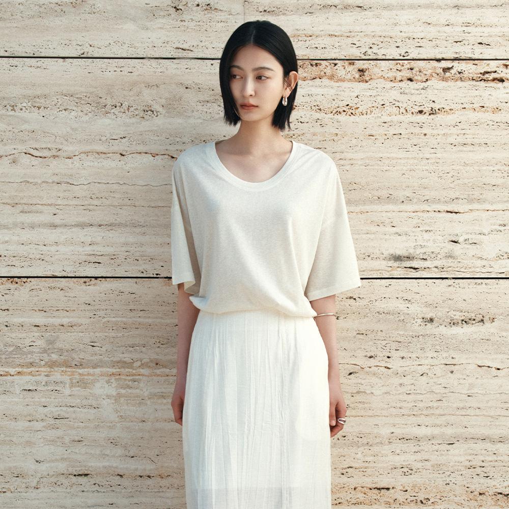 SITP5287 유넥 릴렉스 반팔 티셔츠_Natural
