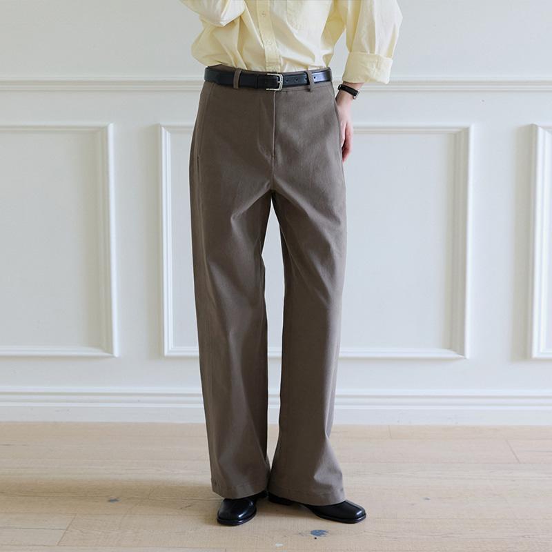 Warm Cotton Wide Pants - Taupe Gray