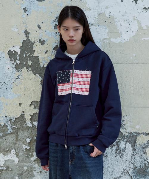 올드 글로리 후드 집업 (네이비)