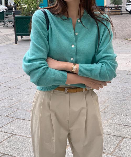 미뉴에트 [슈퍼파인울 65%] Raud cardigan (민트)