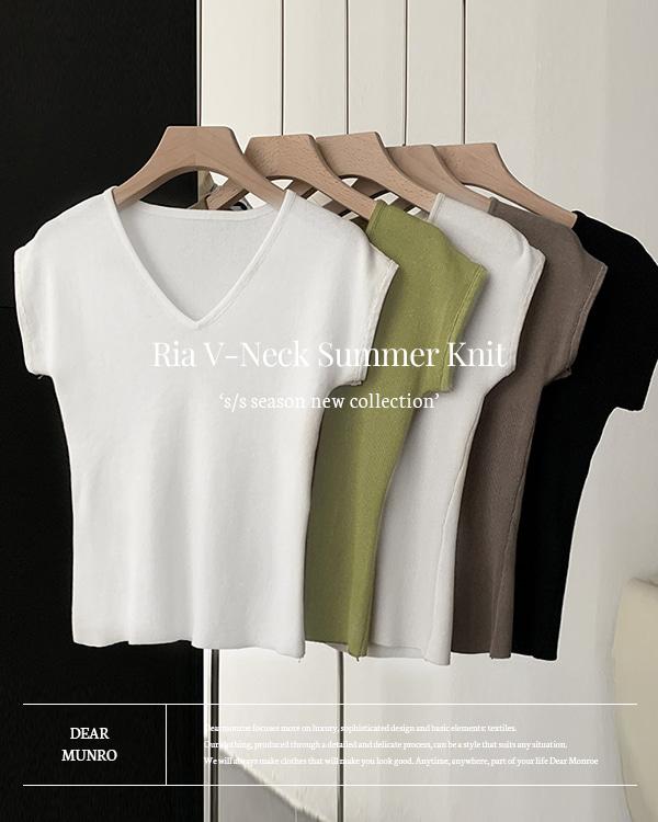 리아 V넥 써머 니트