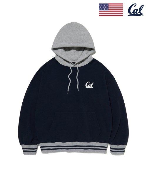 CAL SYMBOL 2 TONE HOODIE [NAVY]
