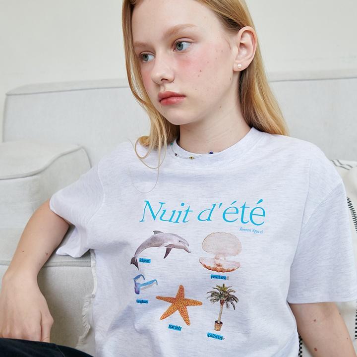 SUMMER OBJECT T-SHIRT WHITE MELANGE