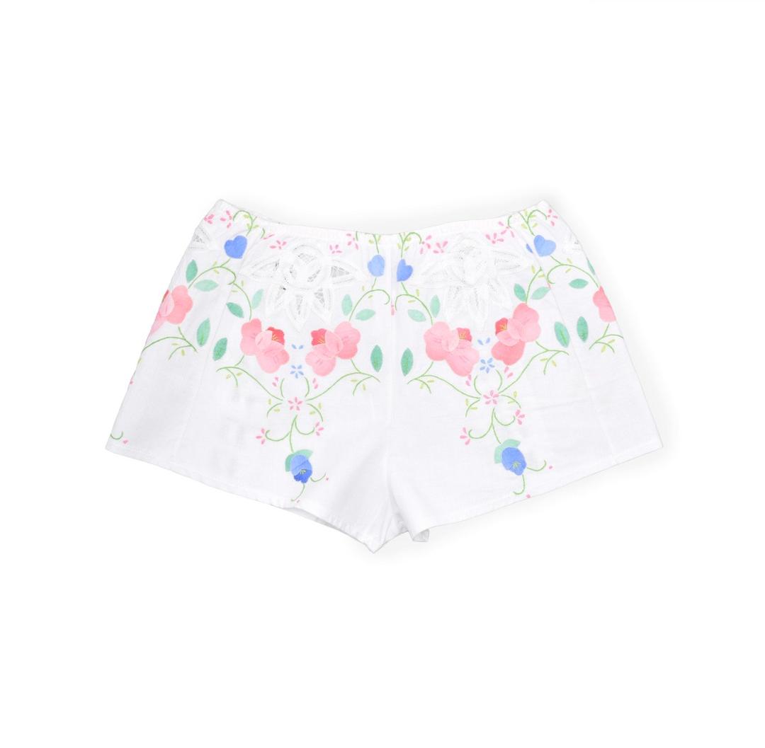 Pretties - Tea Towel Lace-Up Shorts
