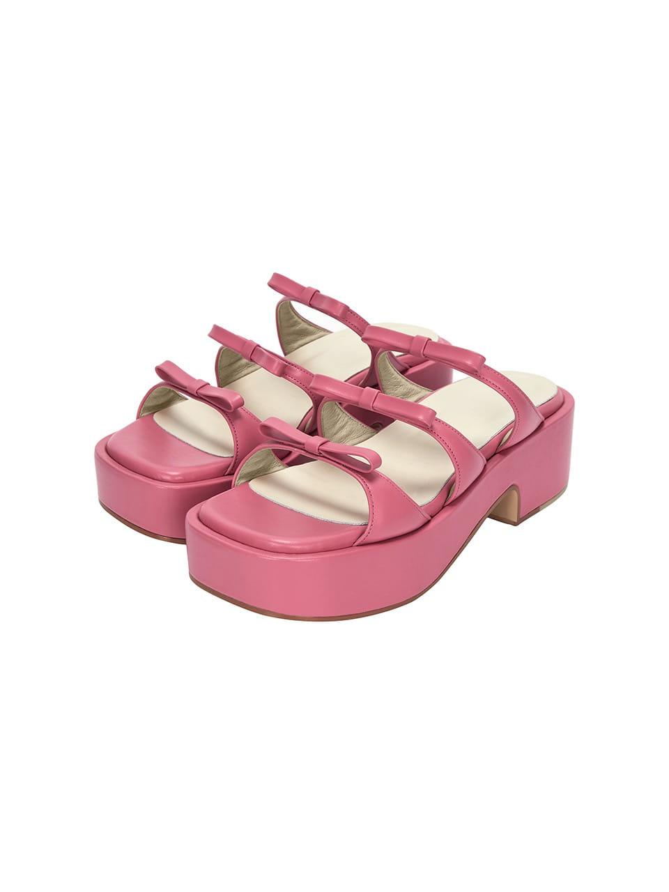 RIBBON SANDALS_sugar pink plain