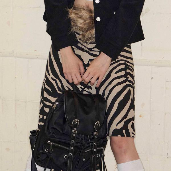 Double Belted Moto Backpack (BLACK)