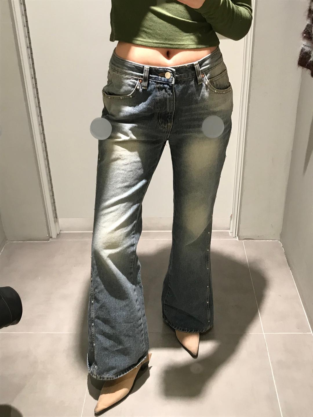 워닛 (부분당일/허얇골널핏)펄 스터디 절개 라인 컷 부츠컷 팬츠