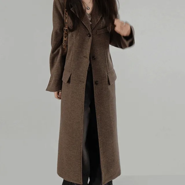 [입고지연/11월중순입고] HERRINGBONE TWILL WOOL LONG COAT 헤링본 트윌 울 롱코트 (2 COLORS)