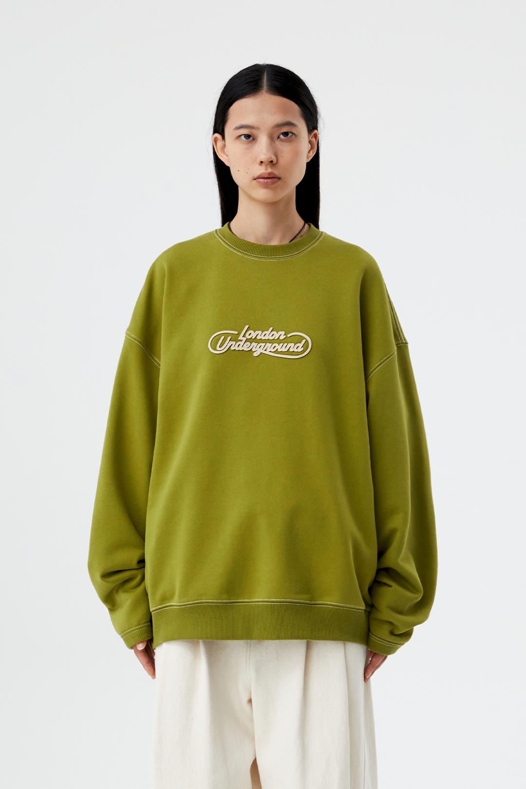Underground applique sweatshirt_Olive