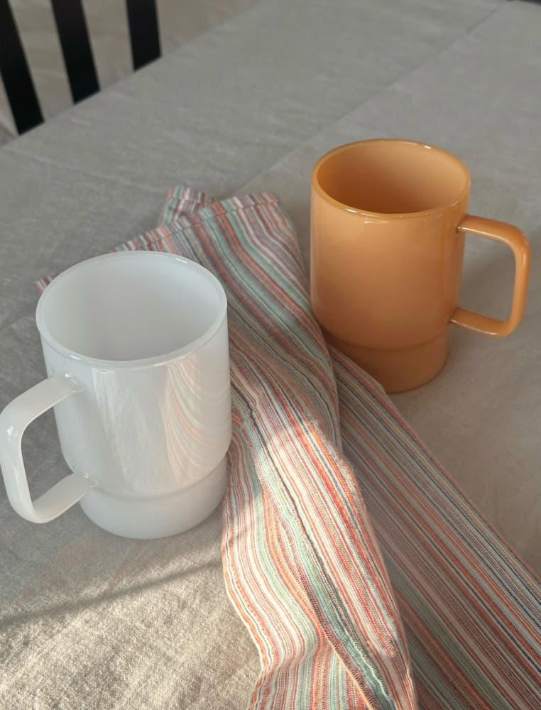 milk glass 가벼운 밀크글라스 커피 유리 머그컵