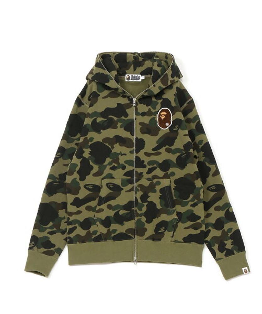 일본 베이프 1ST 카모 에이프 헤드 패치 풀 후드 집업 2컬러 1J70115005