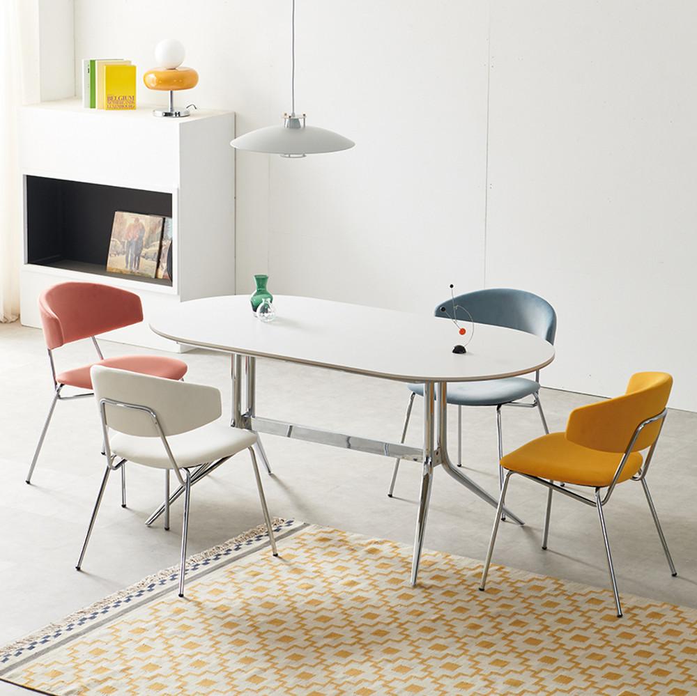 썸앤데코 아이샤 포세린 세라믹 6인용 식탁세트 원형 타원형 18T