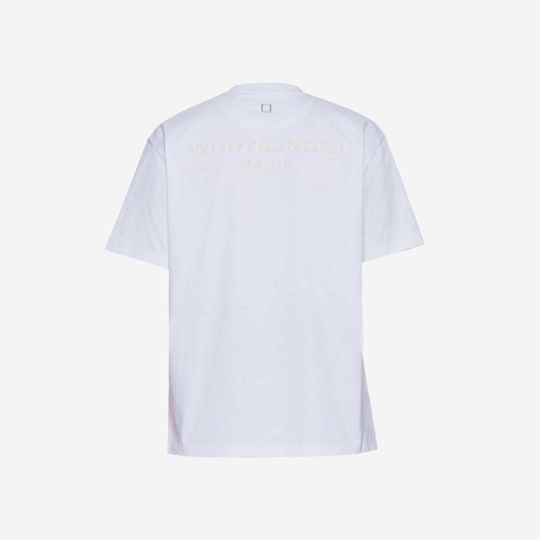 Wooyoungmi Cotton Beads Back Logo T-Shirt White - 23FW