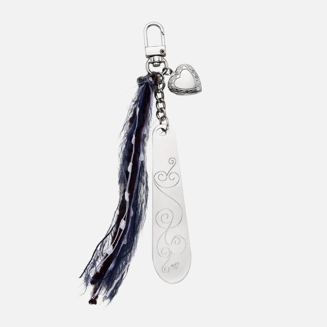 fuzzy plated keyring-blue