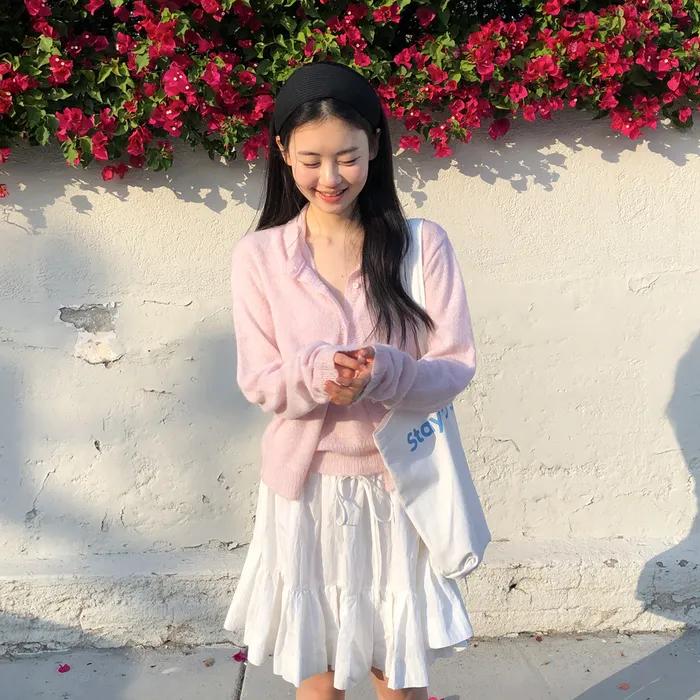 Spring soft cardigan set_baby pink